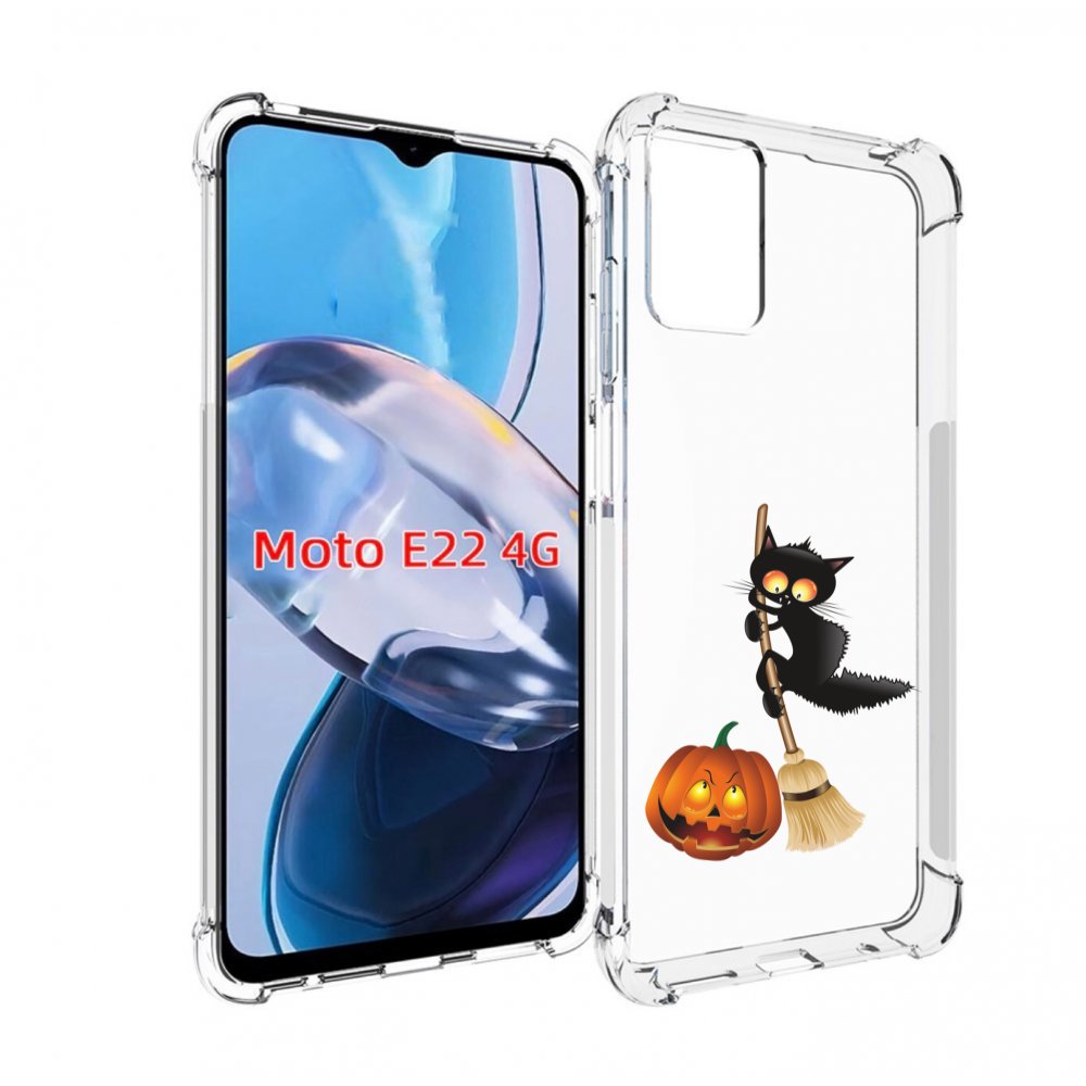 

Чехол MyPads хэлуинский котик для Motorola Moto E22 4G / E22i 4G, Прозрачный, Tocco