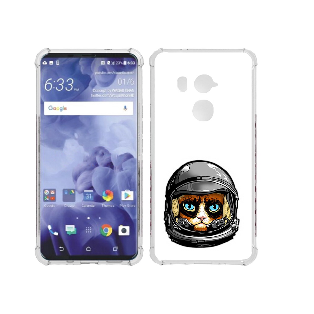 

Чехол MyPads Tocco для HTC U11 Plus кот космонавт, Прозрачный, Tocco