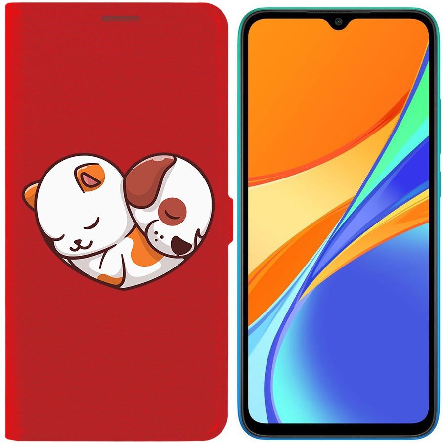 Чехол-книжка Eco Book для Xiaomi Redmi 9C Котёнок и Щенок
