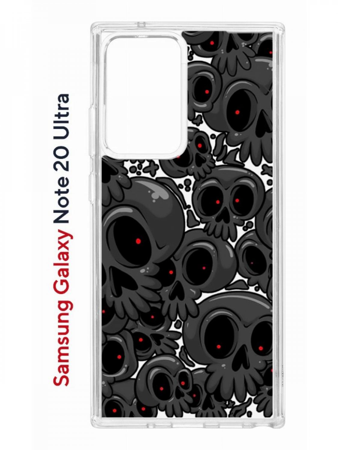 Чехол на Samsung Galaxy Note 20 Ultra Kruche Print Skull gray,противоударный бампер