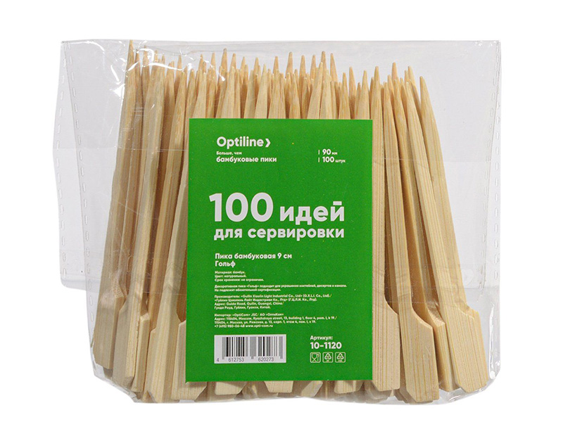 

Пики для канапе OptiLine Гольф 9cm 100шт 10-1120, Гольф 9cm 100шт