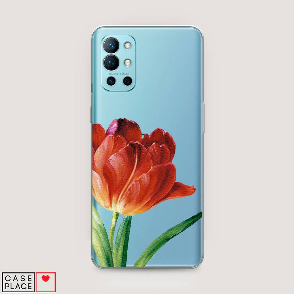 фото Чехол awog "красный тюльпан" для oneplus 9r