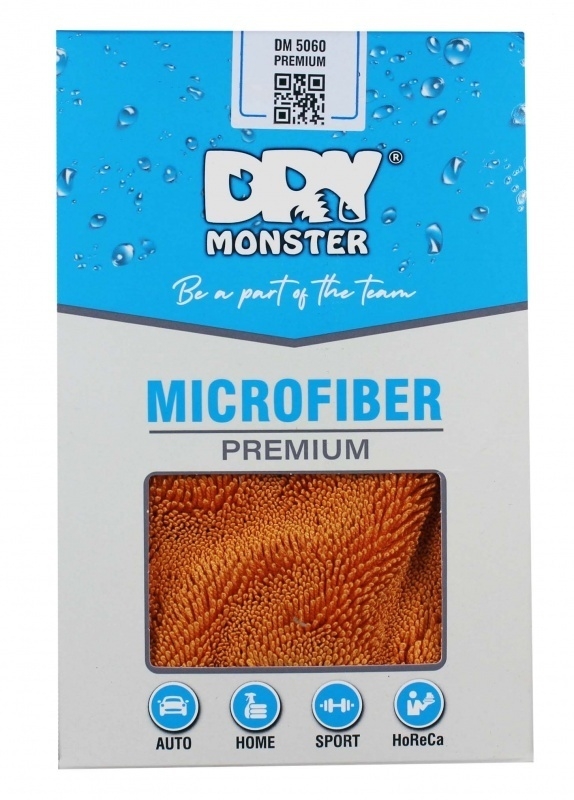 Салфетка из микрофибры для сушки Dry Monster 50*60см PREMIUM Оранжевый