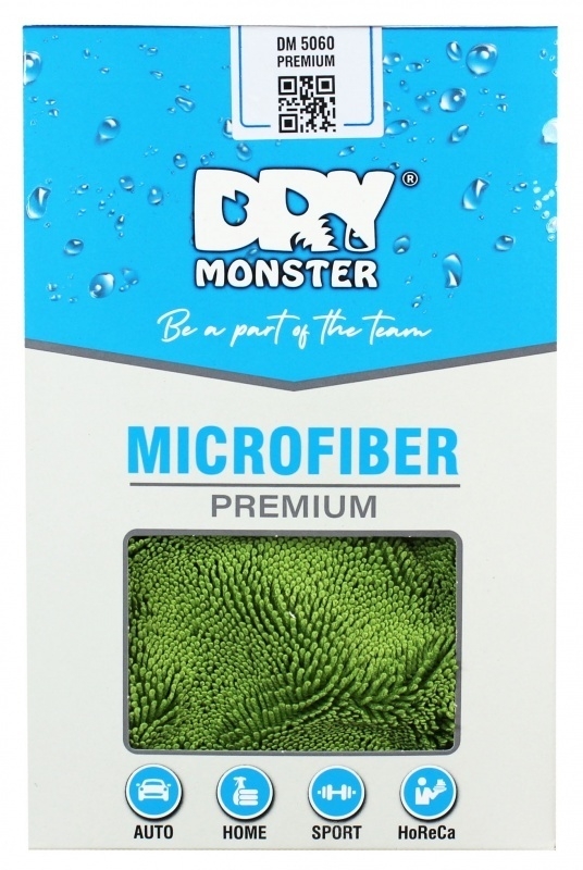 Салфетка из микрофибры для сушки Dry Monster 50*60см PREMIUM Зеленый