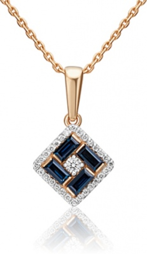 

Кулон из золота PLATINA jewelry 03-0530-00-105-1110-30, бриллиант/сапфир, 03-0530-00-105-1110-30