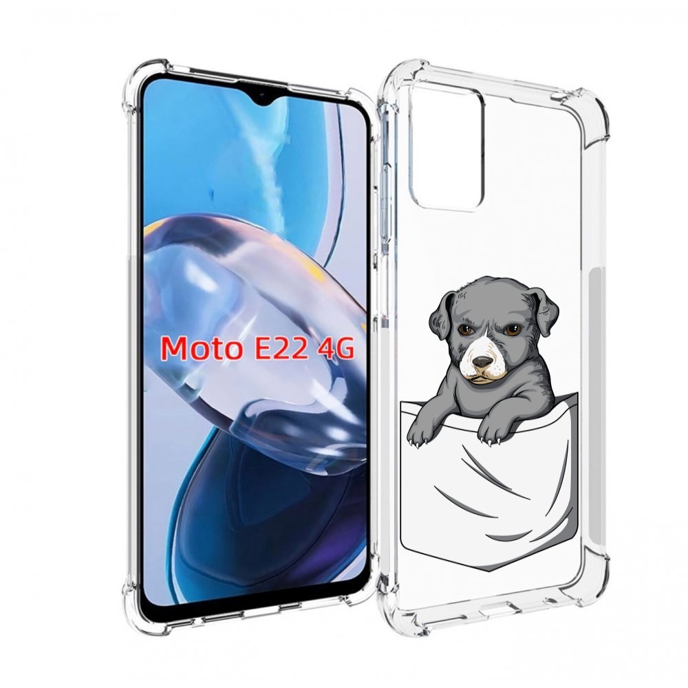 

Чехол MyPads собачка в кармане для Motorola Moto E22 4G / E22i 4G, Прозрачный, Tocco