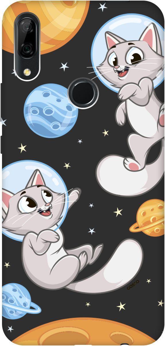 

Чехол на Honor 9X/9X Premium/Huawei P Smart Z/Y9 Prime (2019) "CosmoCats" черный, Черный;серый, 2454