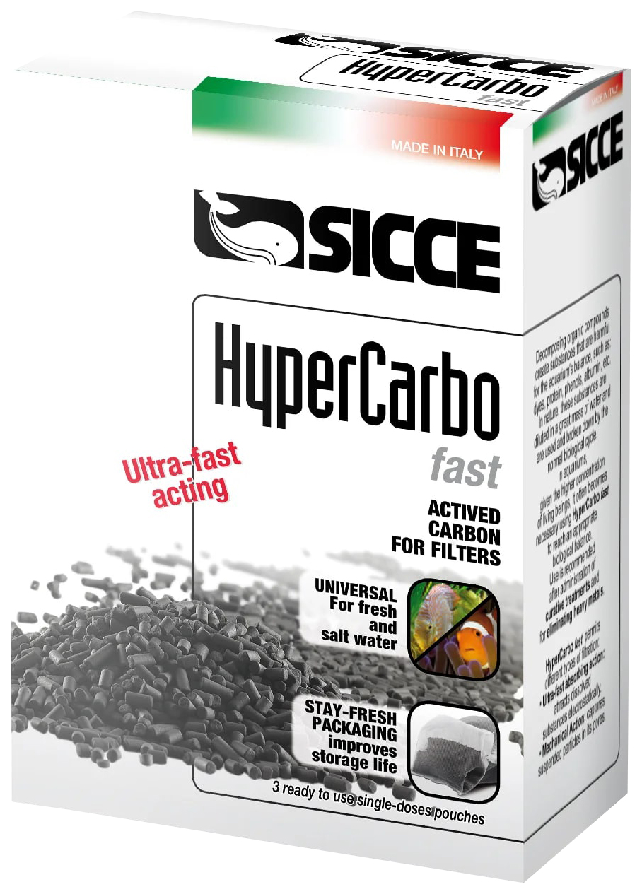 

Наполнитель Sicce Hypercarbo Fast 55949 активированный уголь, 3x100 г