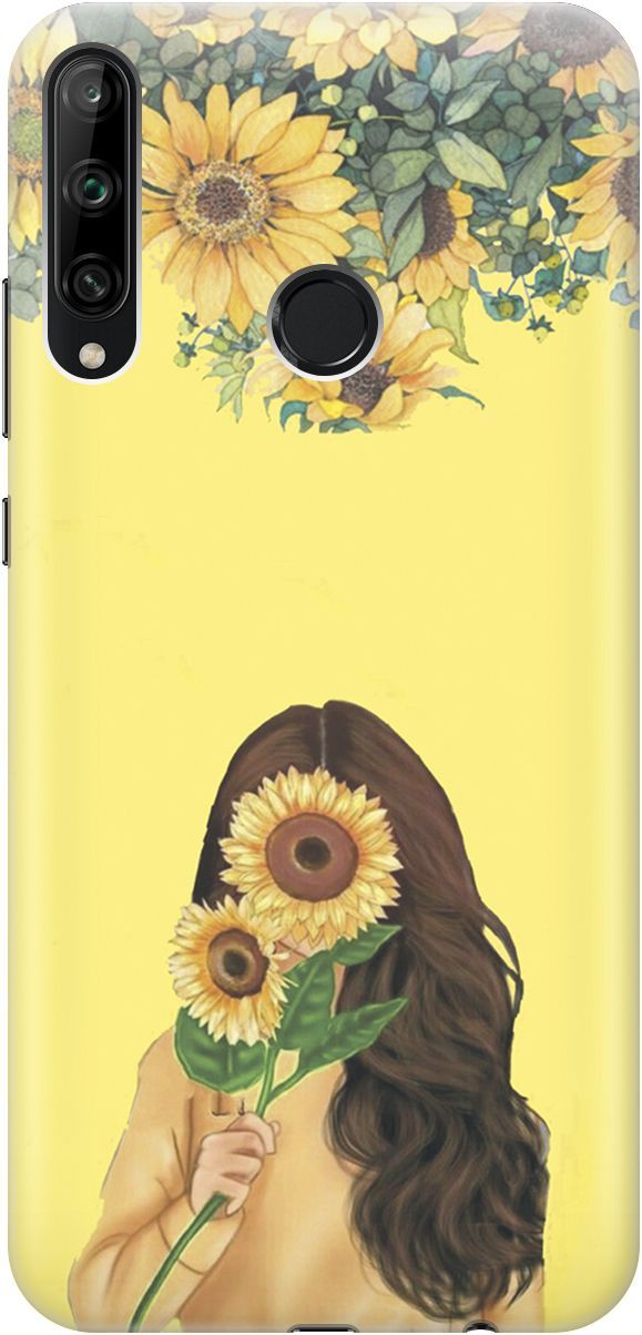 

Чехол на Honor 9C/Huawei P40 Lite E "Девушка и подсолнухи", Желтый;оранжевый, 4491