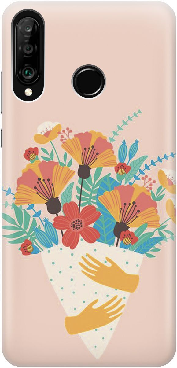 

Чехол на Honor 20 Lite/20s/Huawei P30 Lite "Букет на розовом", Красный;розовый, 4483
