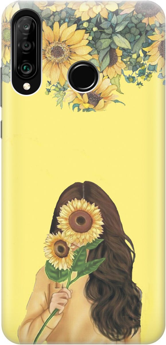 

Чехол на Honor 20 Lite/20s/Huawei P30 Lite "Девушка и подсолнухи", Желтый;оранжевый, 4483