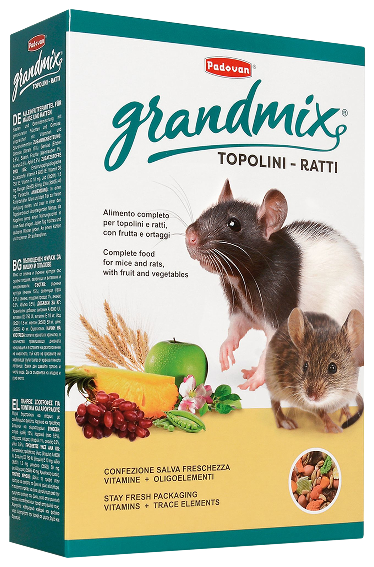 

Сухой корм для взрослых мышей и крыс Padovan GrandMix Topolini E Ratti, 1 кг