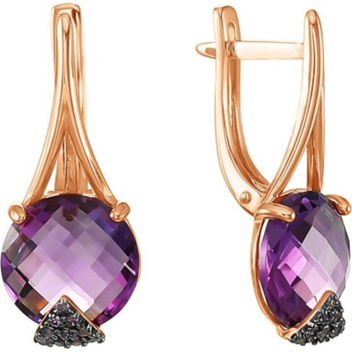 

Серьги из золота ALORIS Серьги 2030АКцл, фианит/аметист, Серьги 2030АКцл