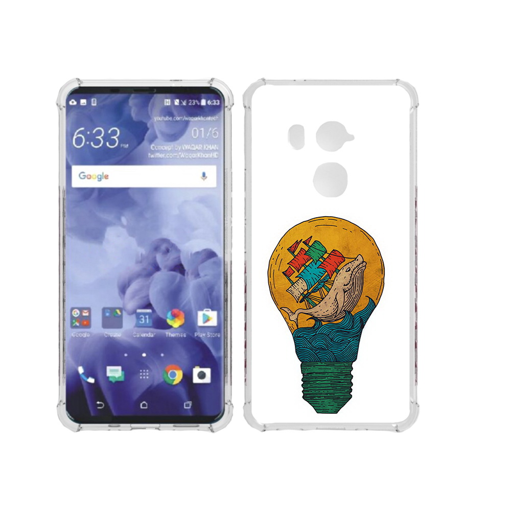 

Чехол MyPads Tocco для HTC U11 Plus кит в лампочке с парусами, Прозрачный, Tocco