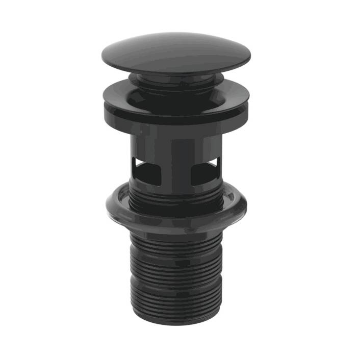 

Клапан донный клик-клак Ideal Standard E1482XG латунь 1 1/4" с переливом, пробка 63,5мм, Черный матовый