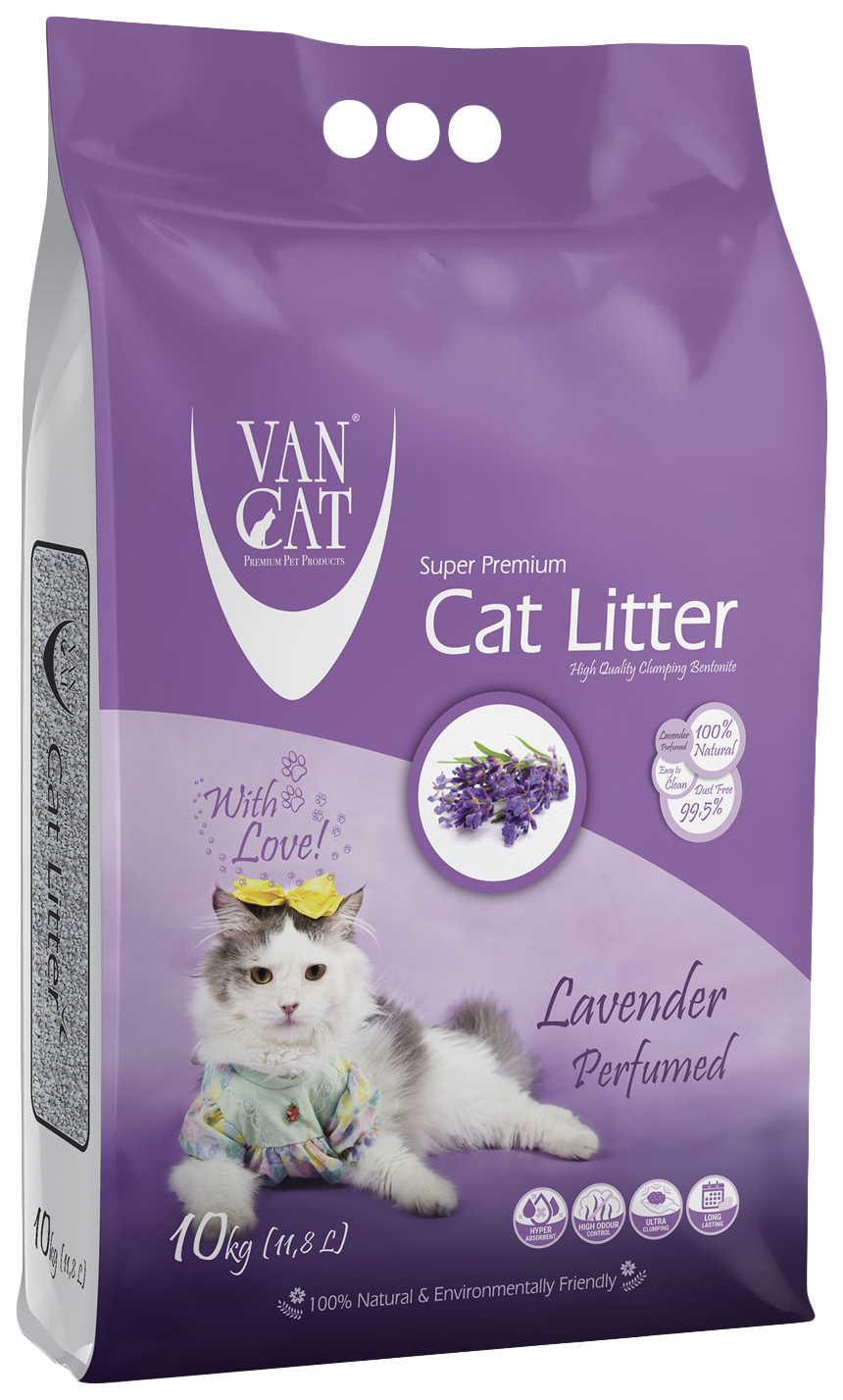 

Комкующийся наполнитель Van Cat Lavender бентонитовый, 10 кг, 12 л