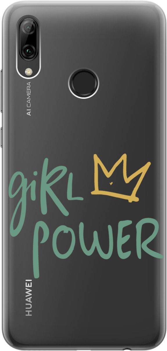 

Чехол на Honor 10 Lite/Huawei P Smart (2019) "Girl Power!" прозрачный, Прозрачный;зеленый, 1687