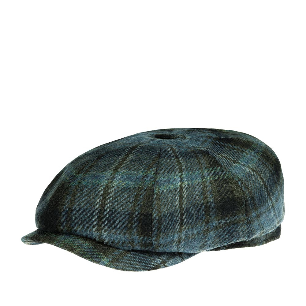 Кепка восьмиклинка унисекс Stetson 6840330 HATTERAS WOOL CHECK синяя / черная, р. 60