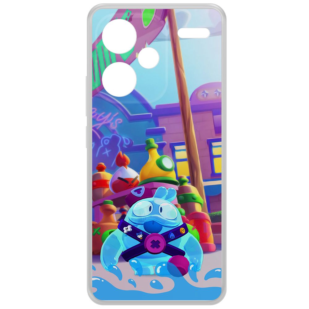 

Чехол-накладка Krutoff Clear Case Brawl Stars-Скуик для Xiaomi Redmi Note 13 Pro+ 5G, Прозрачный