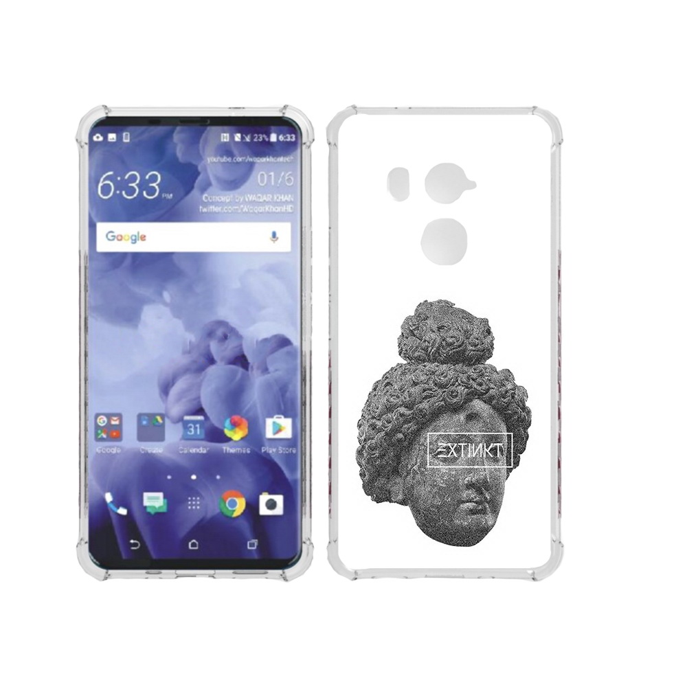 

Чехол MyPads Tocco для HTC U11 Plus каменное лицо девушки, Прозрачный, Tocco