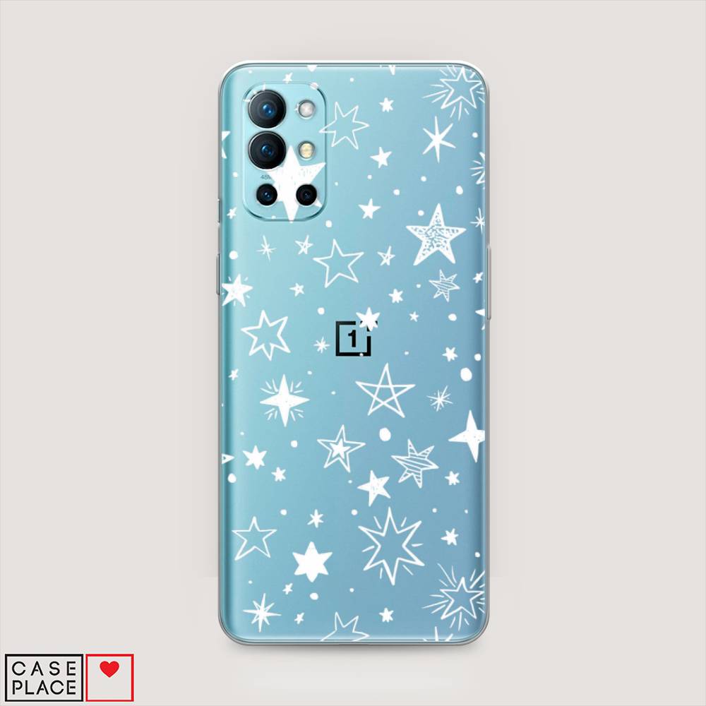 фото Чехол awog "звездочки графика белая" для oneplus 9r