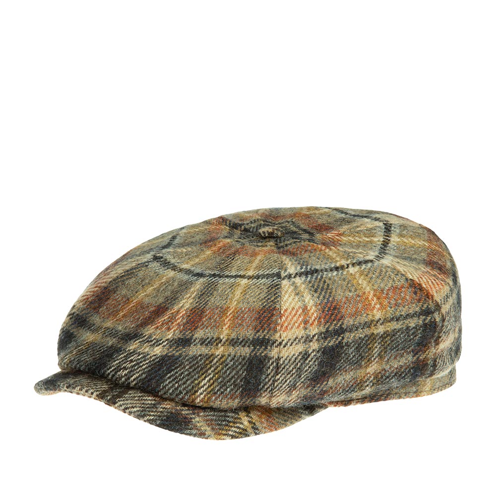 Кепка восьмиклинка унисекс Stetson 6840330 HATTERAS WOOL CHECK коричневая / бежевая, р. 59