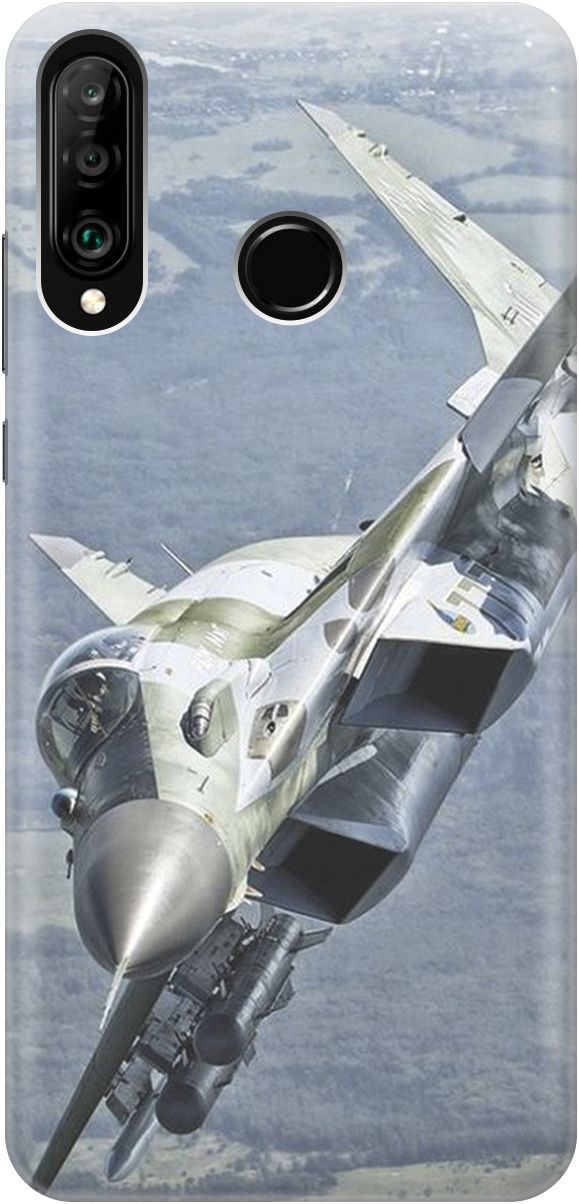 

Чехол на Honor 20 Lite/20s/Huawei P30 Lite "Вираж самолета", Синий;серый, 4210