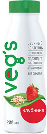 

Коктейль Vegs овсяный клубника 0,2% 200 мл