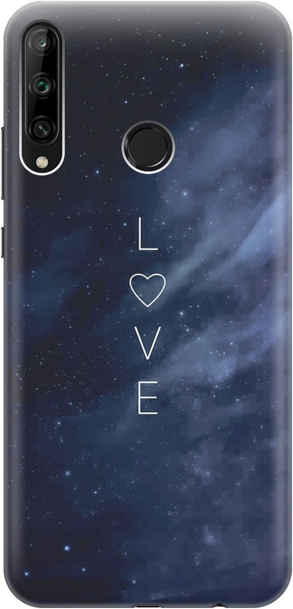 

Чехол на Honor 9C/Huawei P40 Lite E "Ночное небо и любовь", Синий;черный, 3986