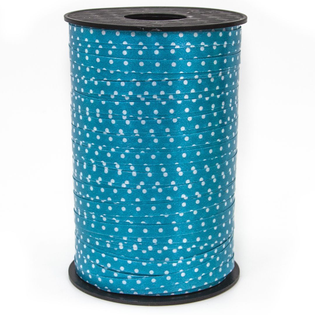Лента Дон Баллон, RC-003-25, Белые точки, Голубой, 1 шт
