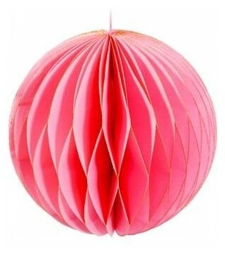 Подвесной бумажный шар, розовый, 15 см, Due Esse Christmas