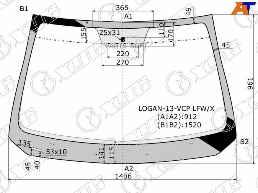 

Стекло Лобовое Renault Logan/Sandero 14- Xyg Арт. Logan-13-Vcp Lfw/X