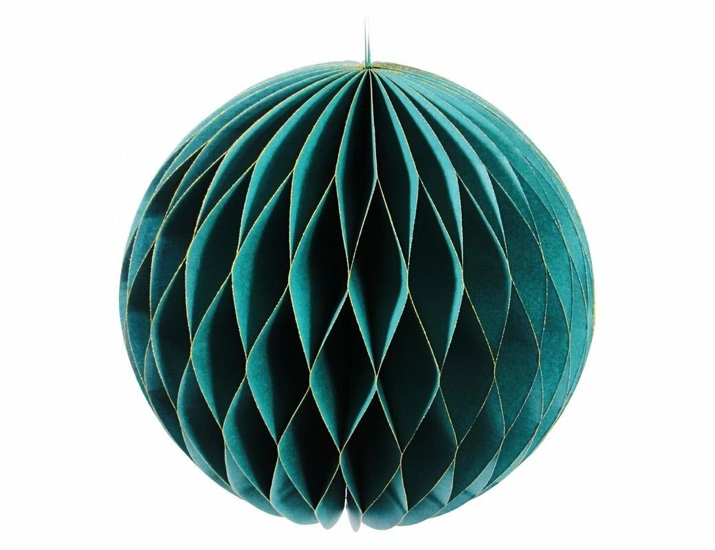 Подвесной бумажный шар, зелёный, 30 см, Due Esse Christmas