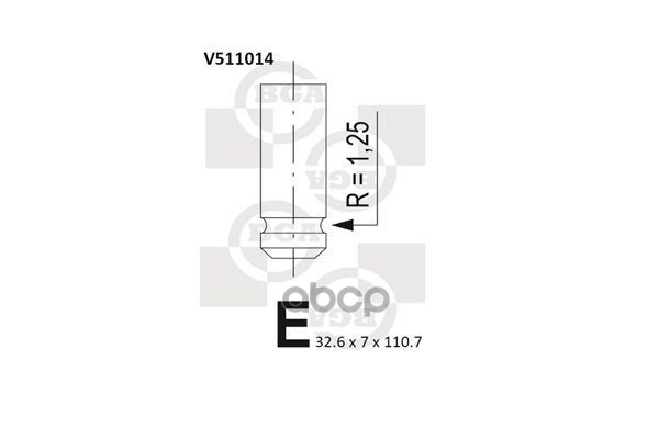 

V511014_Клапан Выпускной 32.6Х7Х110.7 Rеnаult Lаgunа/Меgаnе/Каngоо 1.9Тdi 95> BGA v511014