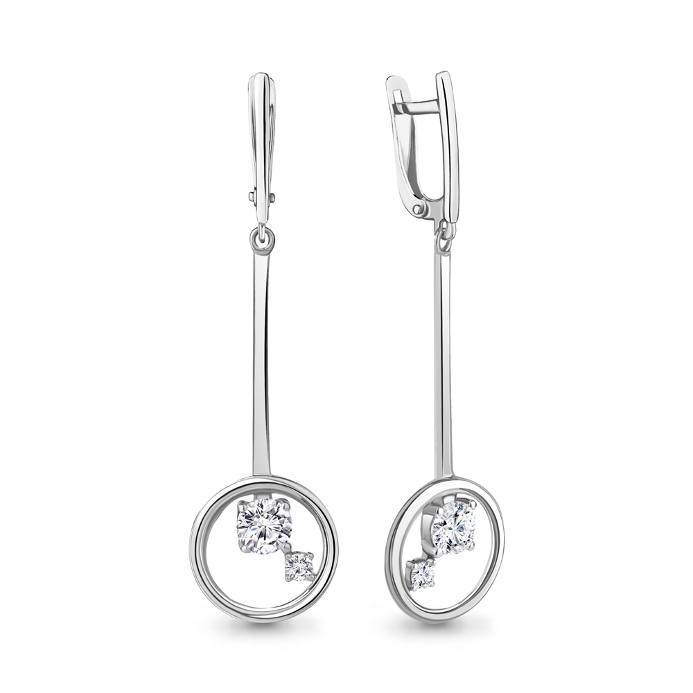 

Серьги из серебра с фианитом Aquamarine Aquamarine 49778А_925_р, 49778А_925_р