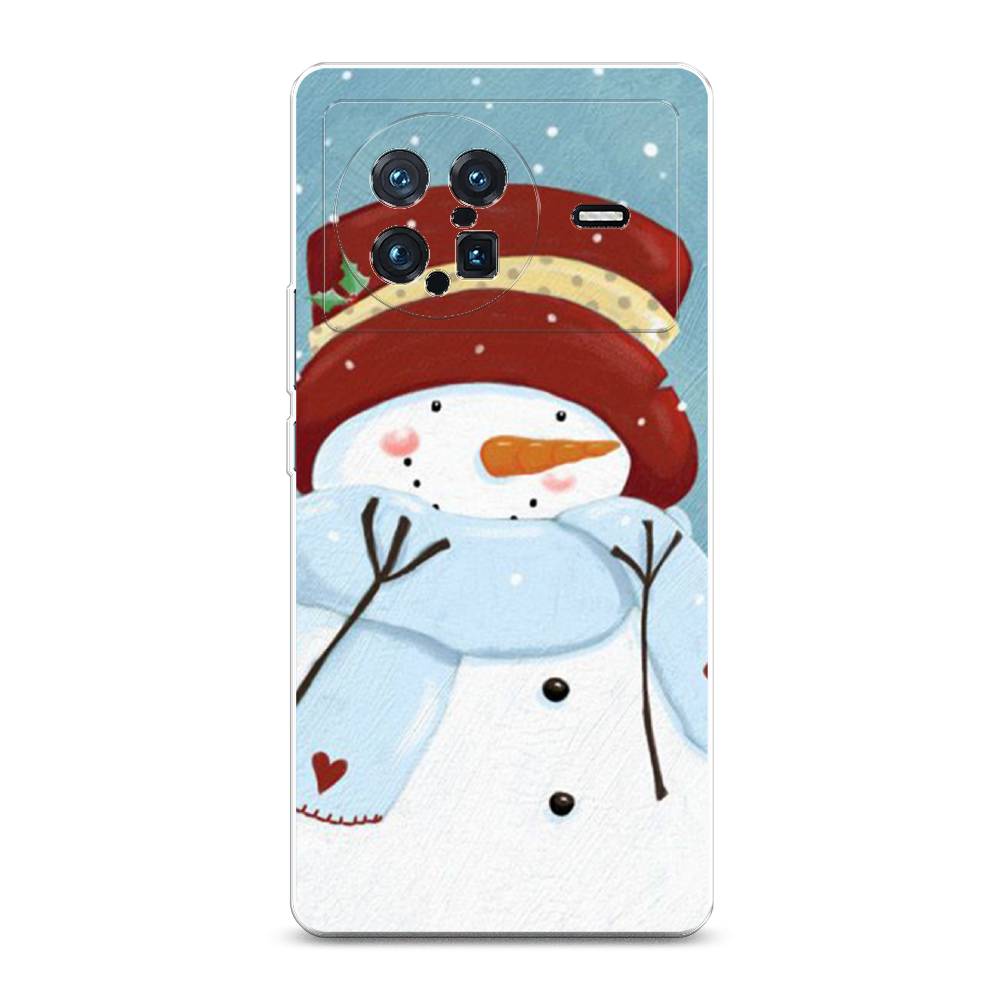 

Чехол на Vivo X Note "Застенчивый снеговик", Голубой;белый;красный, 266950-5