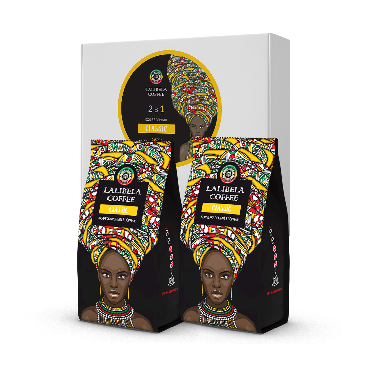 Подарочный набор кофе в зернах LALIBELA COFFEE Classic, 2 шт х 500 г