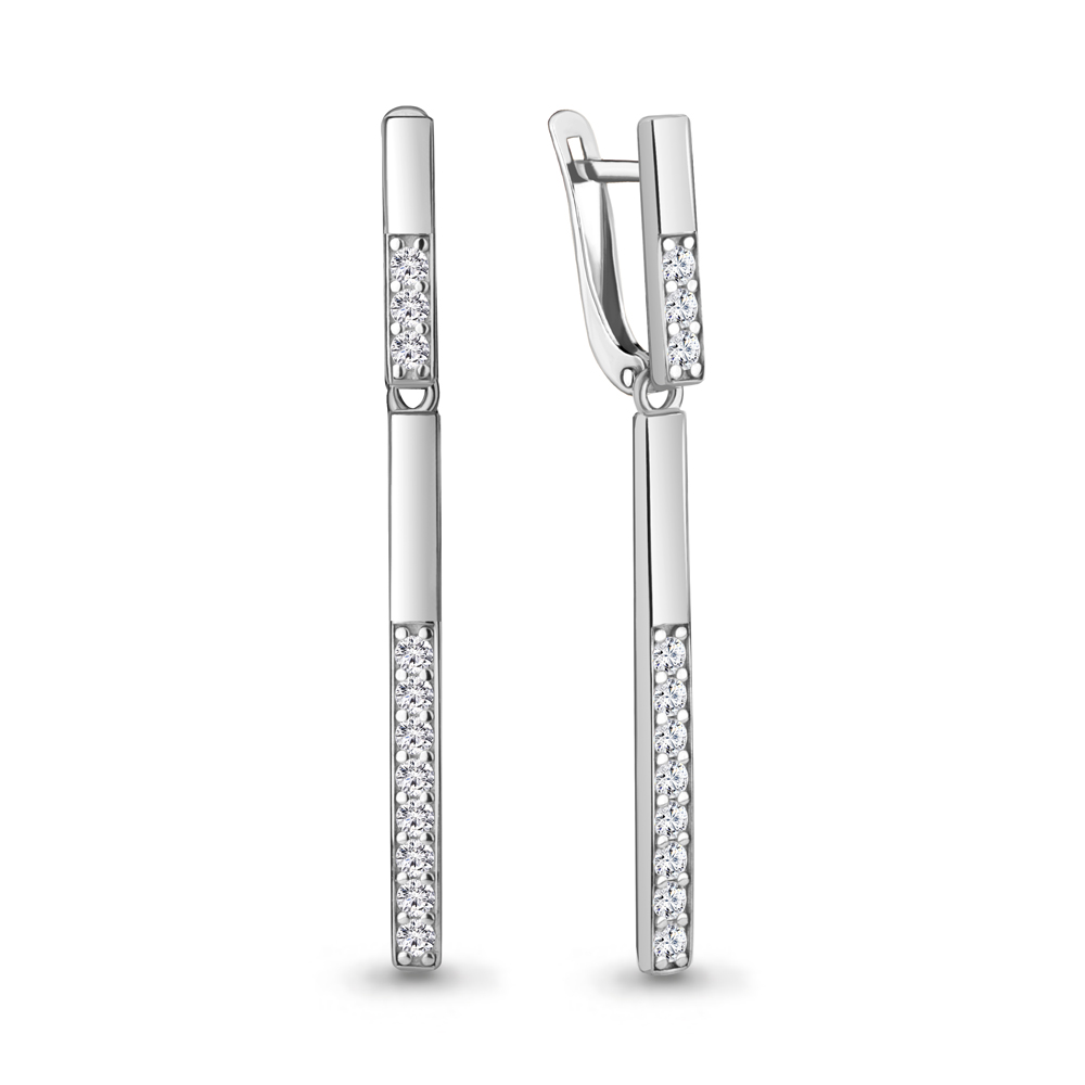 

Серьги из серебра с фианитом Aquamarine Aquamarine 49773А_925_р, 49773А_925_р