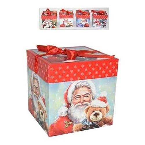 Коробка Due Esse Christmas Дед Мороз подарочная 21,5x21,5x12,5 см в ассорт