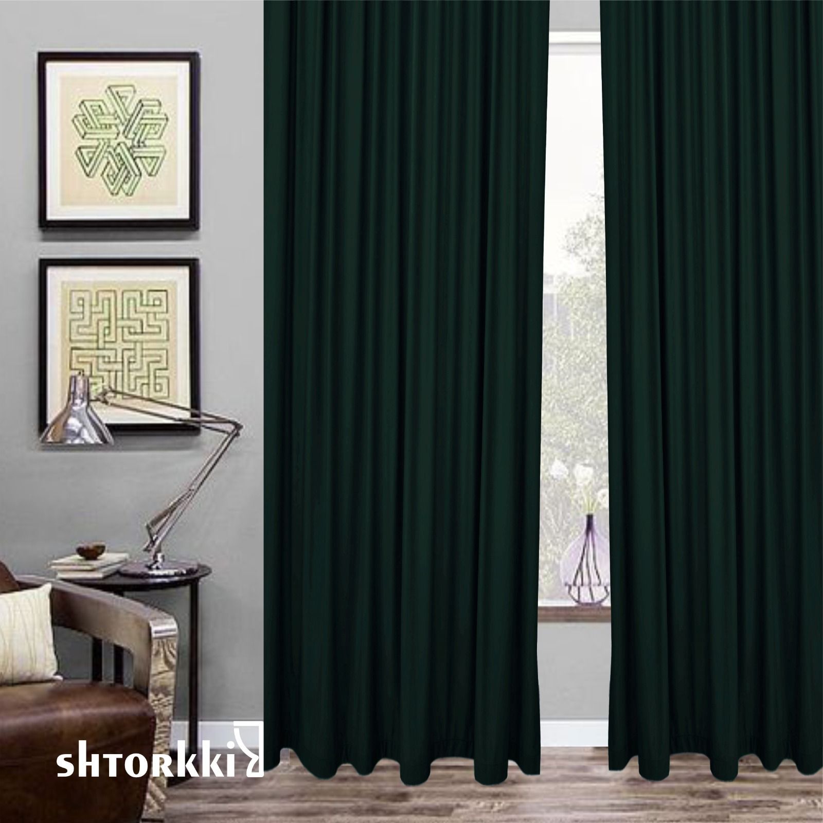 

Шторы интерьерные Shtorkki бархат Green 175х266 см, IB-90