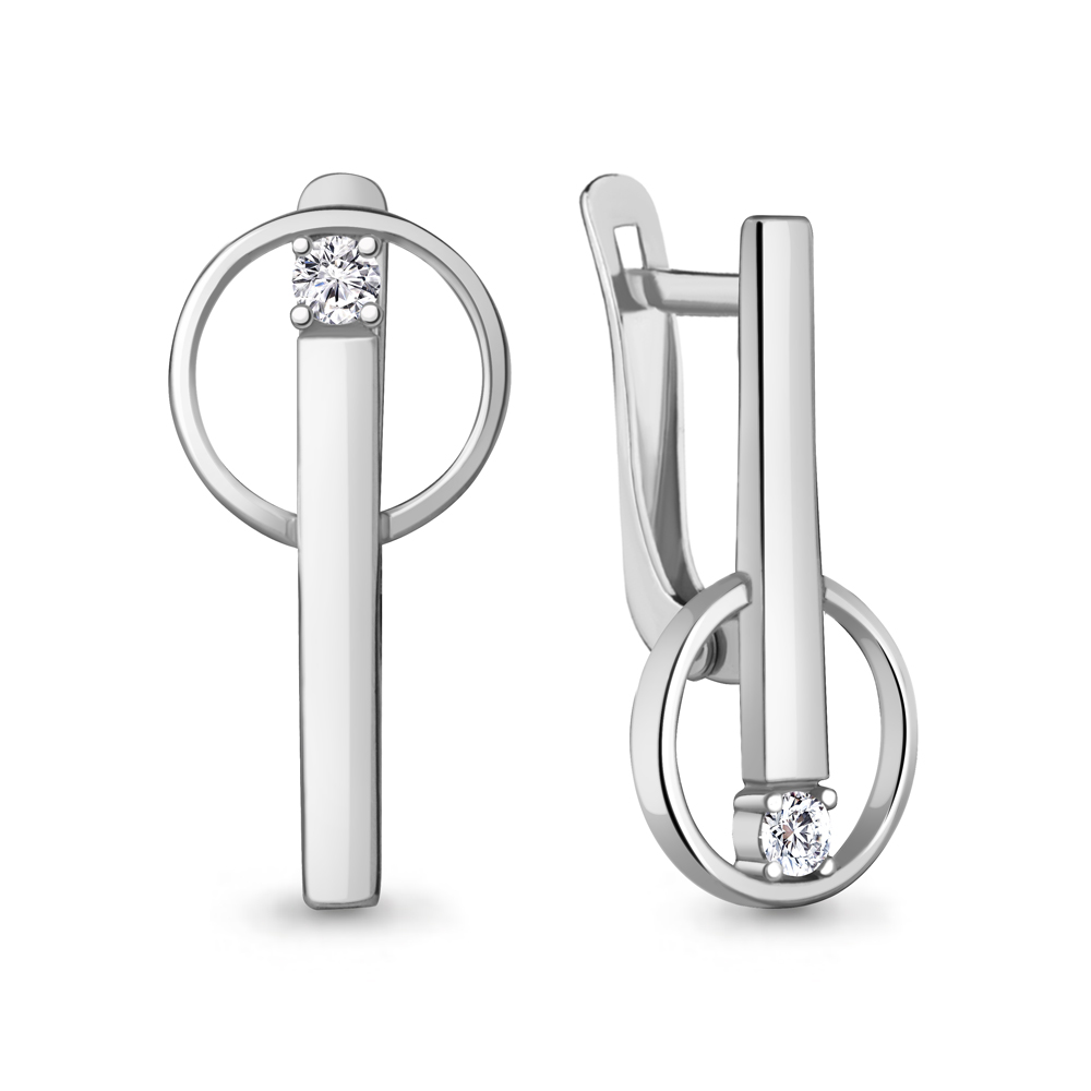 

Серьги из серебра с фианитом Aquamarine Aquamarine 49761А_925_р, 49761А_925_р