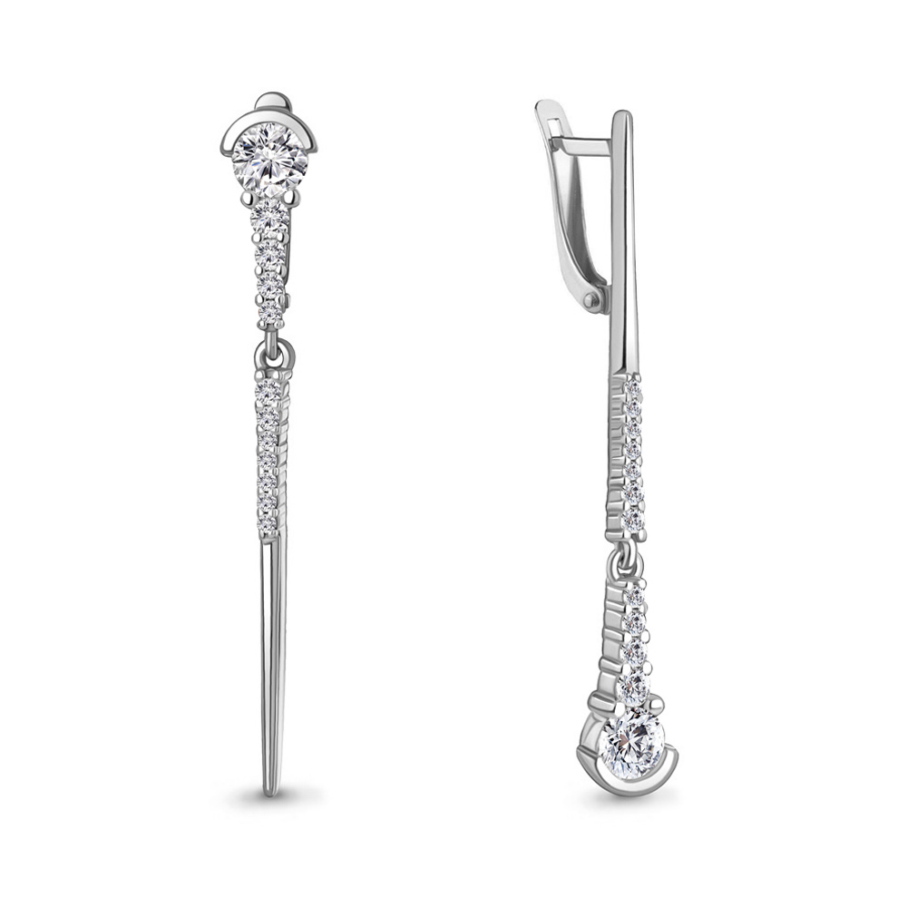 

Серьги из серебра с фианитом Aquamarine Aquamarine 49738А_925_р, 49738А_925_р