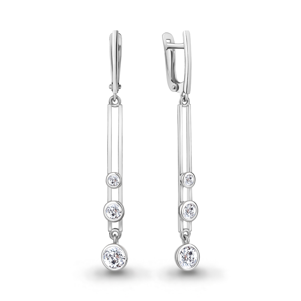 

Серьги из серебра с фианитом Aquamarine Aquamarine 49733А_925_р, 49733А_925_р