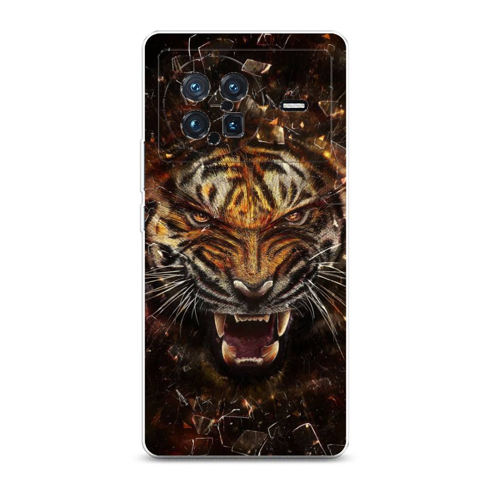 

Чехол на Vivo X Note "Тигр осколки", Оранжевый;серый;черный, 266950-1