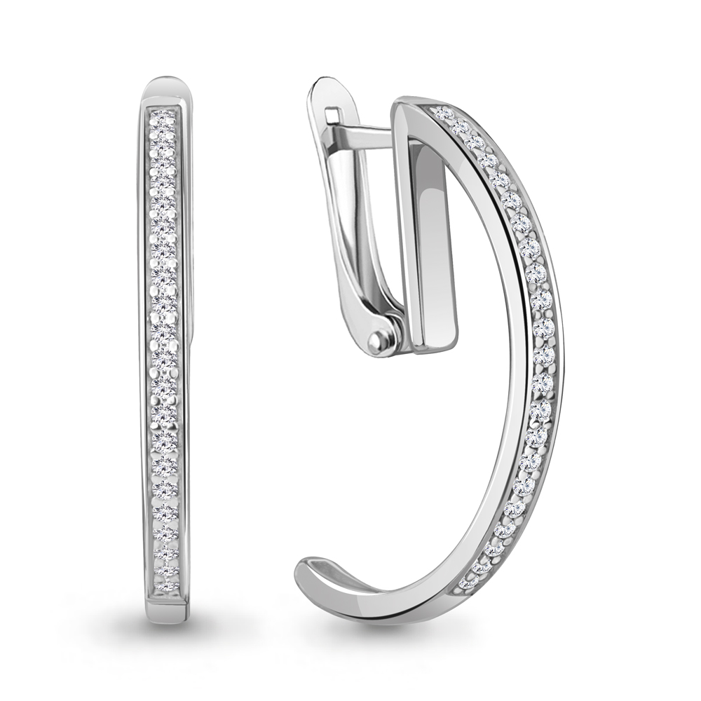 

Серьги из серебра с фианитом Aquamarine Aquamarine 49731А_925_р, 49731А_925_р