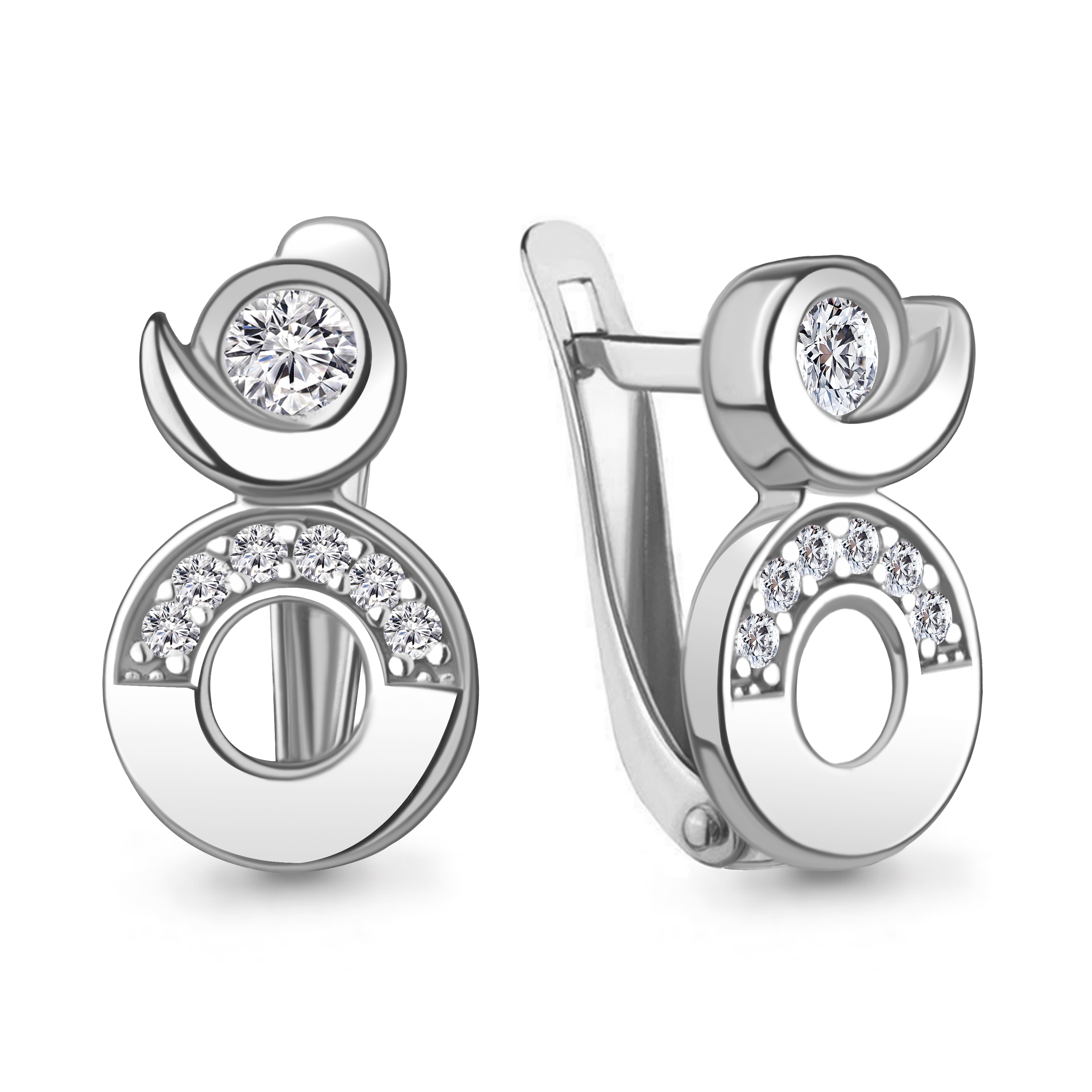 

Серьги из серебра с фианитом Aquamarine Aquamarine 49726А_925_р, 49726А_925_р