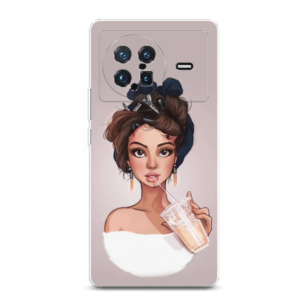 

Чехол на Vivo X Note "Девушка с фраппе", Серый, 266950-6