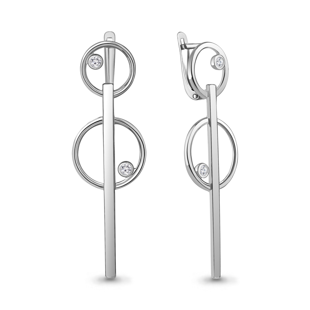 

Серьги из серебра с фианитом Aquamarine Aquamarine 49724А_925_р, 49724А_925_р