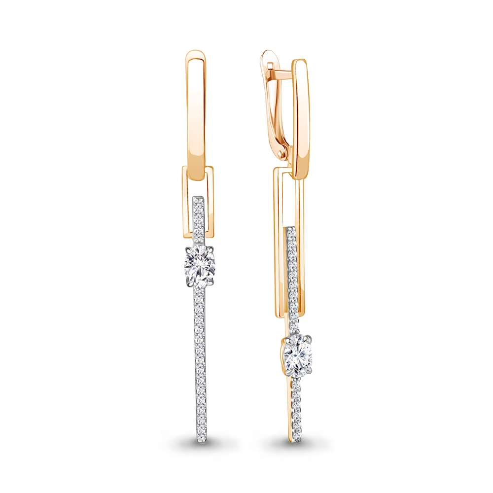 

Серьги из серебра с фианитом Aquamarine Aquamarine 49719А_925_з, 49719А_925_з