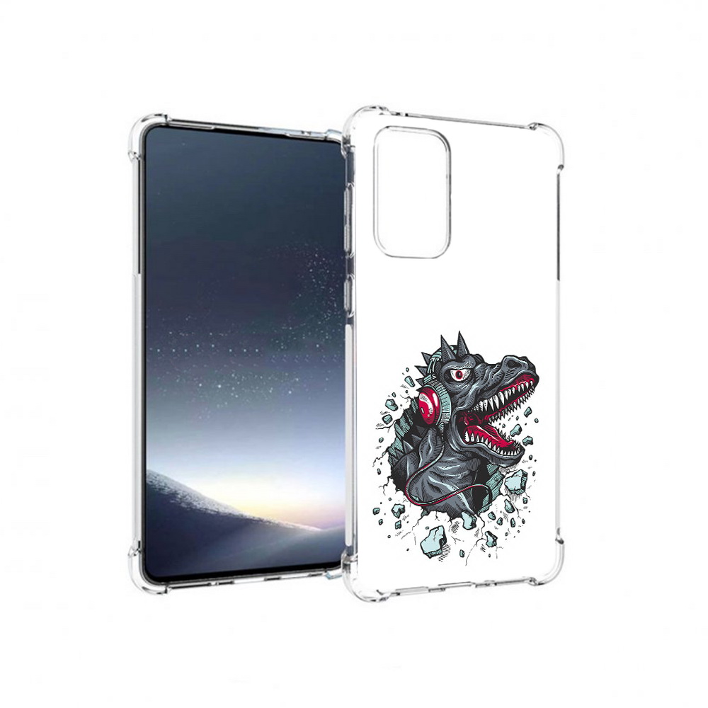

Чехол MyPads Tocco для Samsung Galaxy A73 Нарисованный динозавр в наушниках, Прозрачный, Tocco